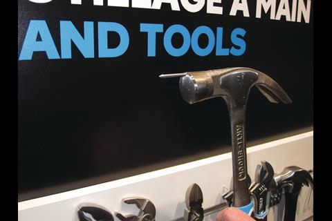 The own-brand Mac Allister hammer has been designed to stop users accidentally hitting their thumbs